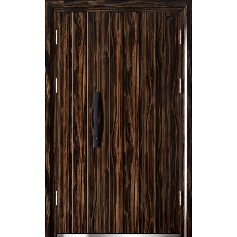Metal Door with Wood Design