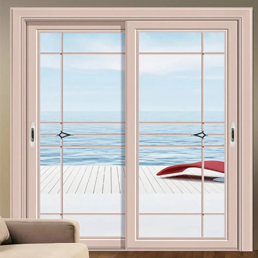 Ribbed Glass Door